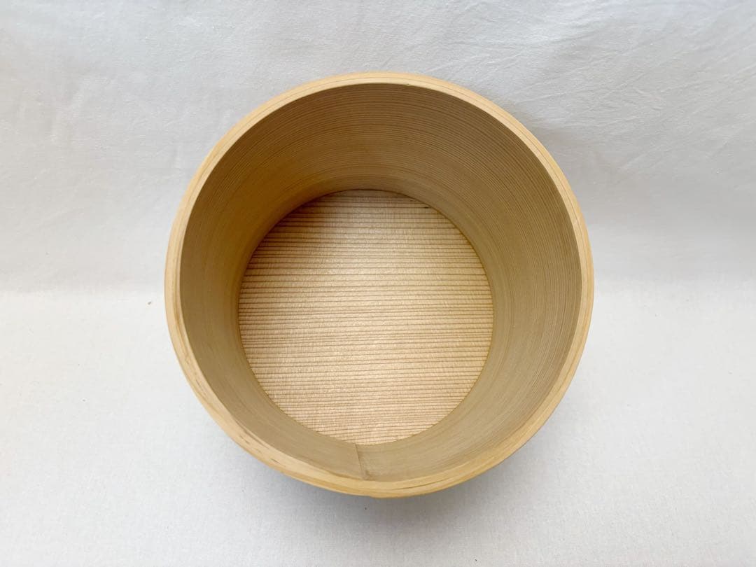 未使用 茶道具 杉木地 曲水指 利休形 曲物 綴目 水屋道具 茶器 水差し 元箱