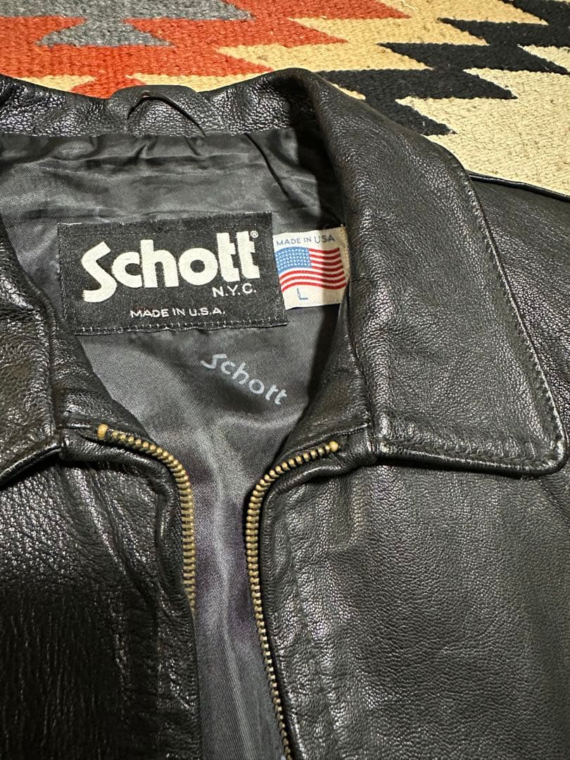 希少Schott USA レザー シングルライダースジャケット