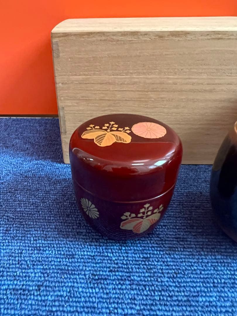 1176  茶入　棗　セット　蒔絵