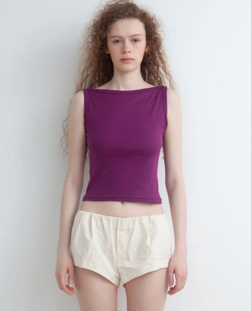 【人気商品】 ✴︎drawers Boat Neck Tanktop プラム