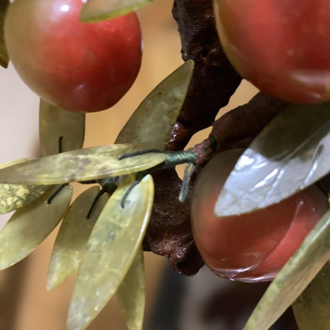 桃盆栽 中国骨董 玉石翡翠彫刻