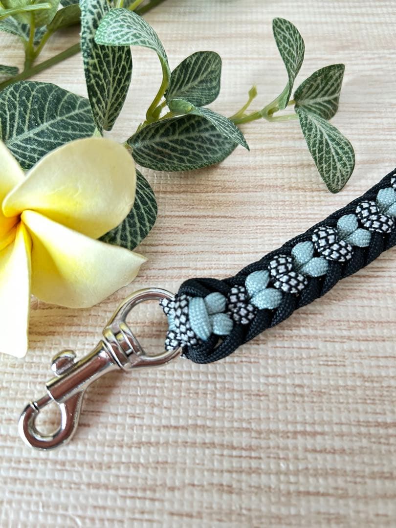 パラコードリード　カフェリード　ダブルハート　ブラックダイヤ　No.122