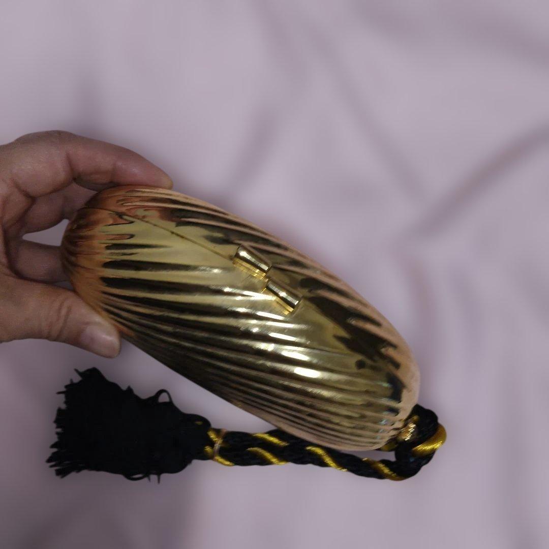 80'sビンテージ！タッセル付き ゴールド スワール クラッチバッグ パーティー