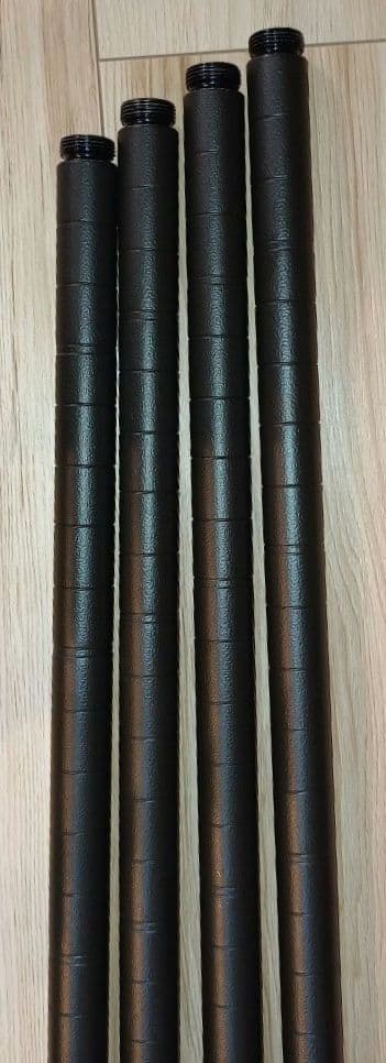 わ*！様 ルミナスノワール　ウッドシェルフ棚　7段　延長テンションポール　有孔ボ