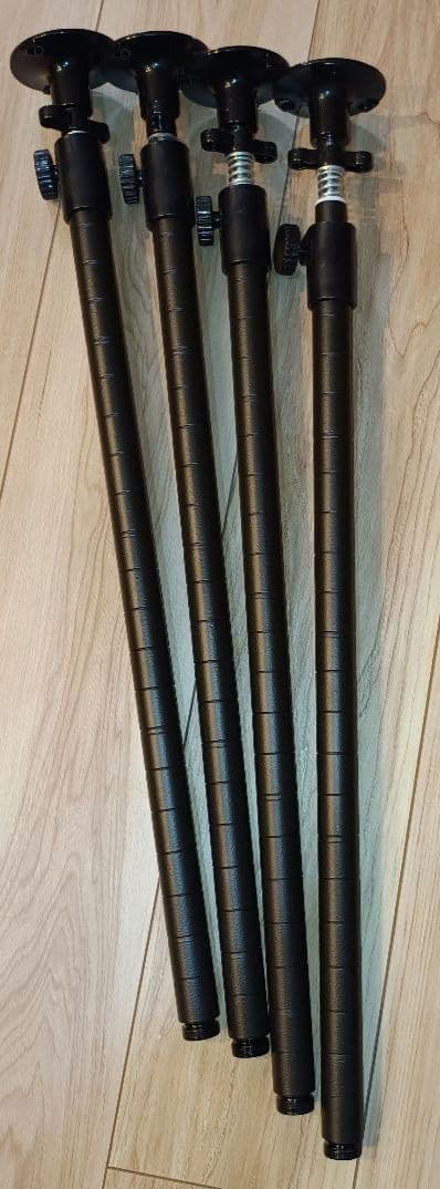 わ*！様 ルミナスノワール　ウッドシェルフ棚　7段　延長テンションポール　有孔ボ