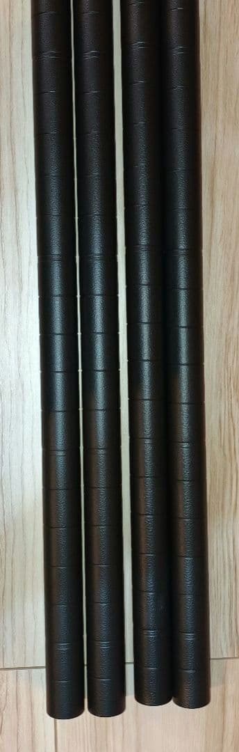 わ*！様 ルミナスノワール　ウッドシェルフ棚　7段　延長テンションポール　有孔ボ