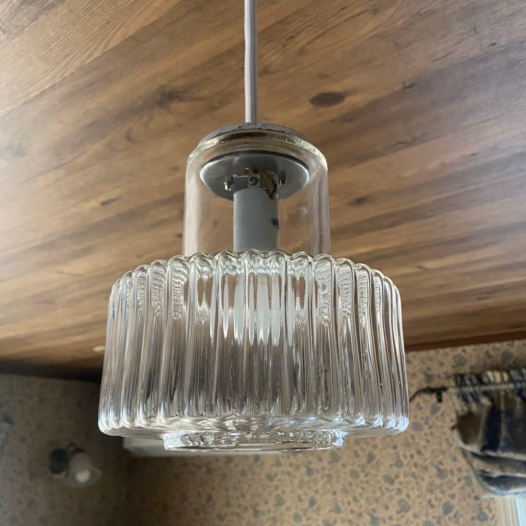 昭和レトロ　ガラスシェード　ペンダントライト　照明