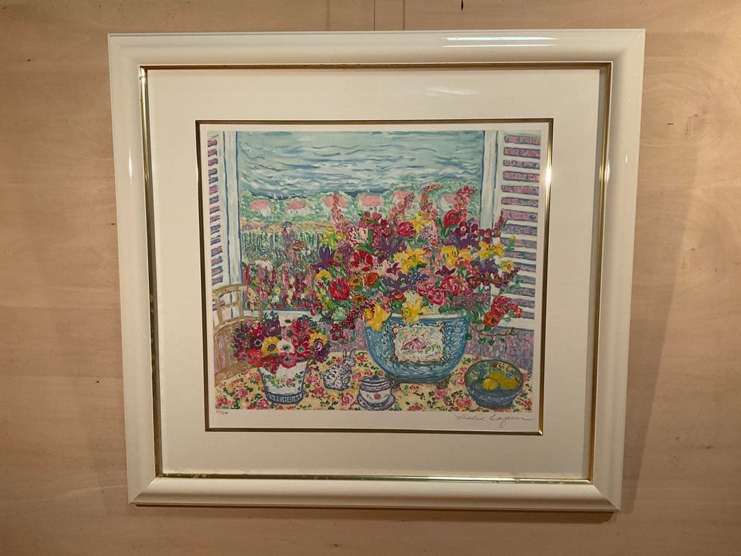 レスリー・セイヤー　「フレグラントブーケ」　シルクスクリーン　直筆サイン有り