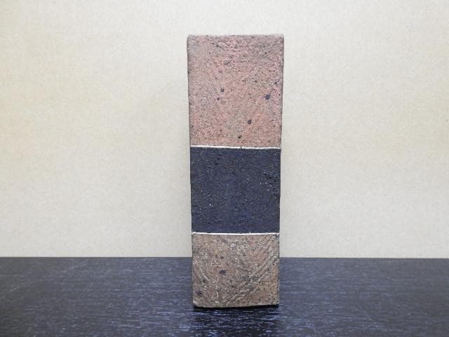 山本幸嗣　泥彩花入　共箱　MA374