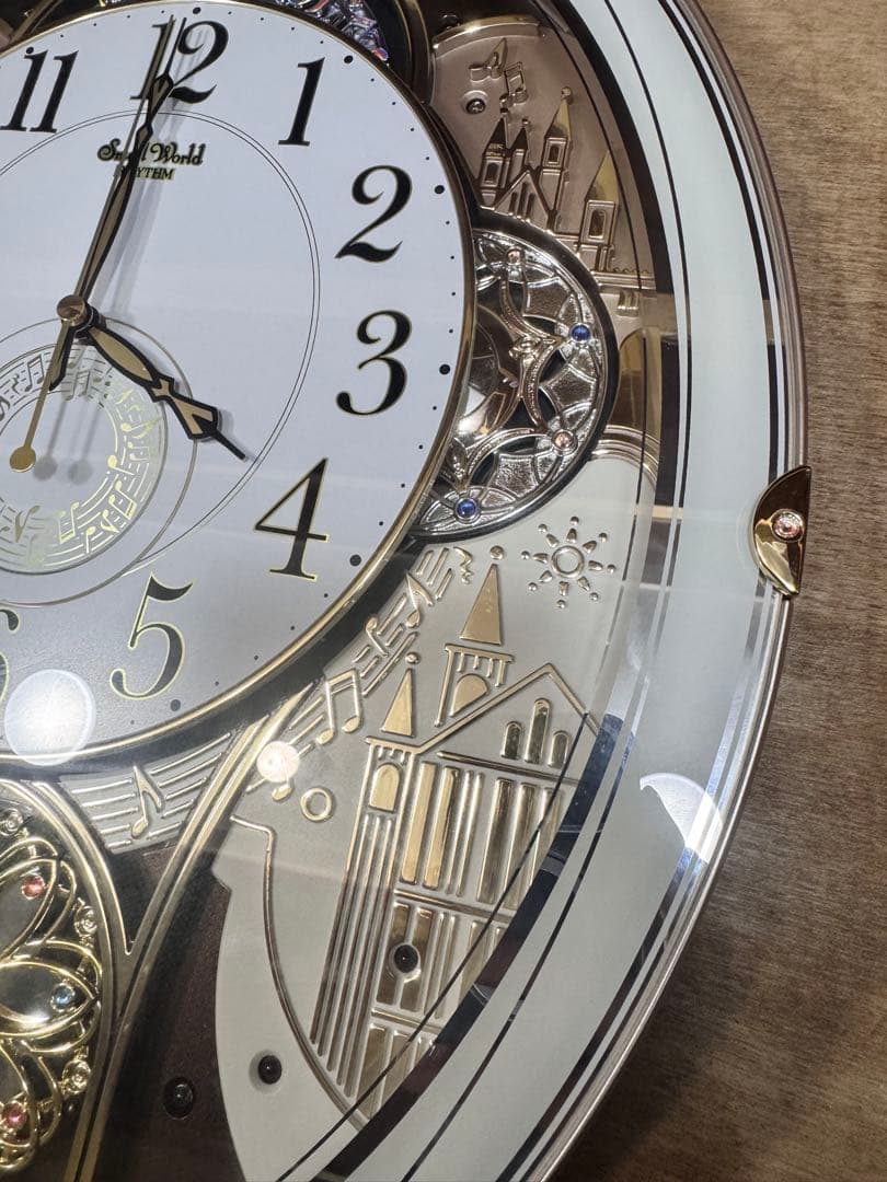 リズム Small World 電波時計 4MN509RH（動作確認済・美品）