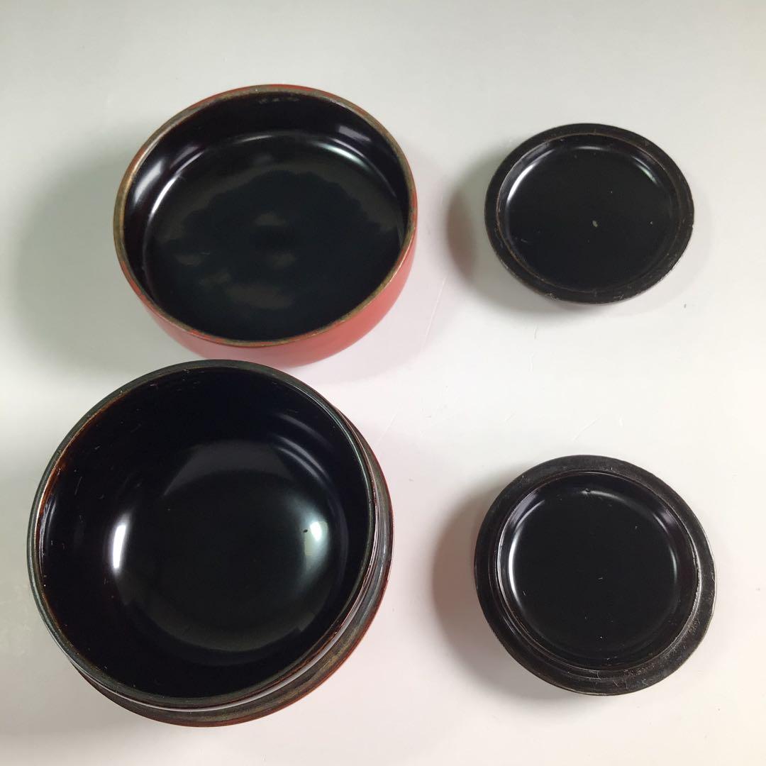 Ｒ４４１　茶箱　『溜塗』『利休形』『野点』『茶器揃』　茶道具