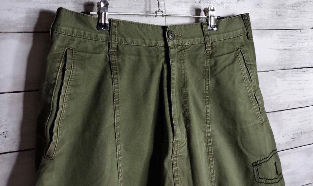 00'sコムデギャルソン ミリタリー調サルエルパンツ ステッチ コットン綿