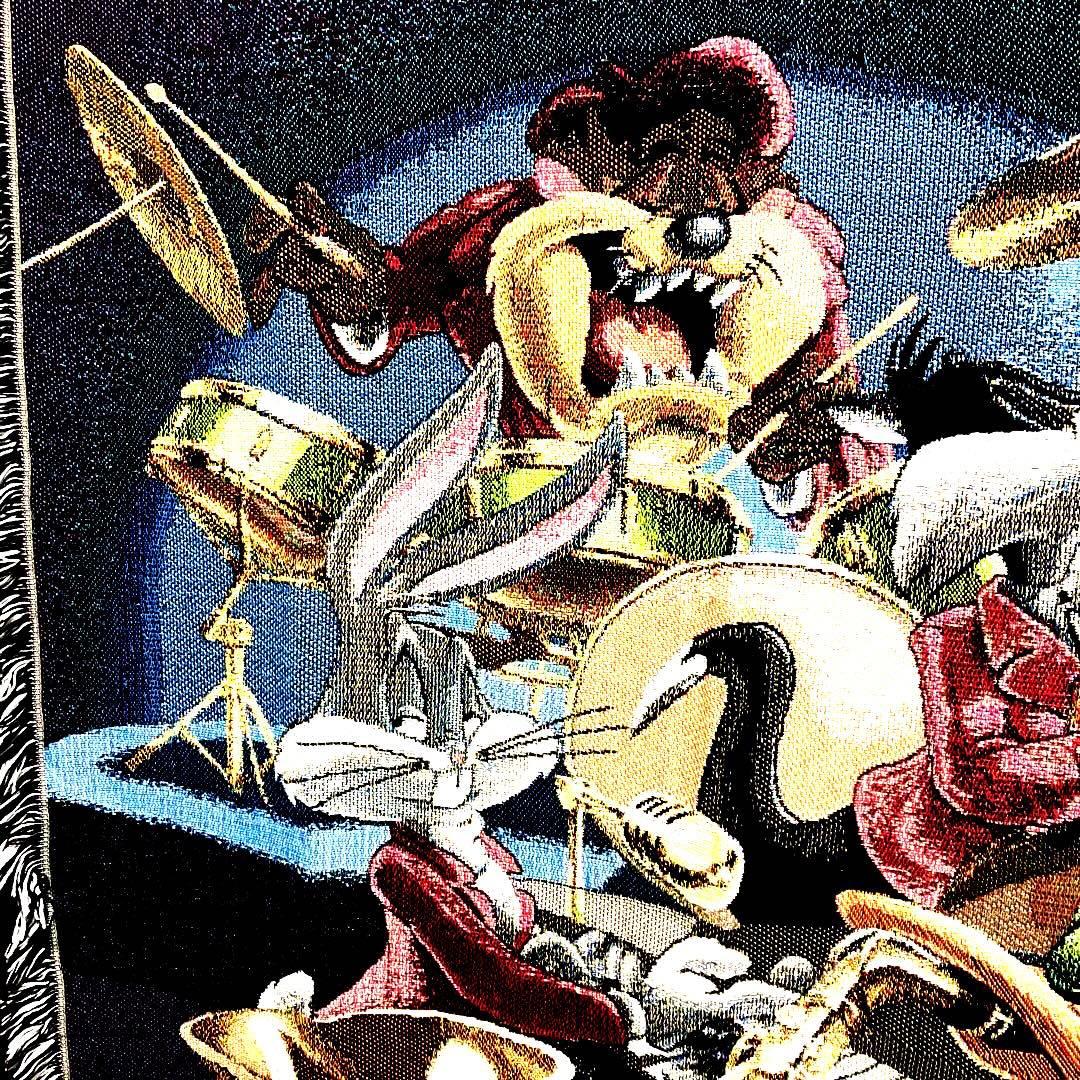 アメリカ製　ルーニートゥーン　ジャズバンド　ゴブラン織　タペストリー