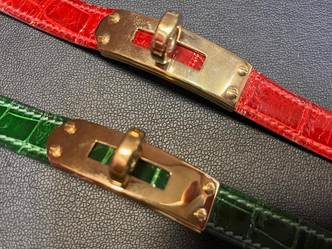 美品 HERMES エルメス ケリーウォッチ ベルト 2本まとめ クロコダイル