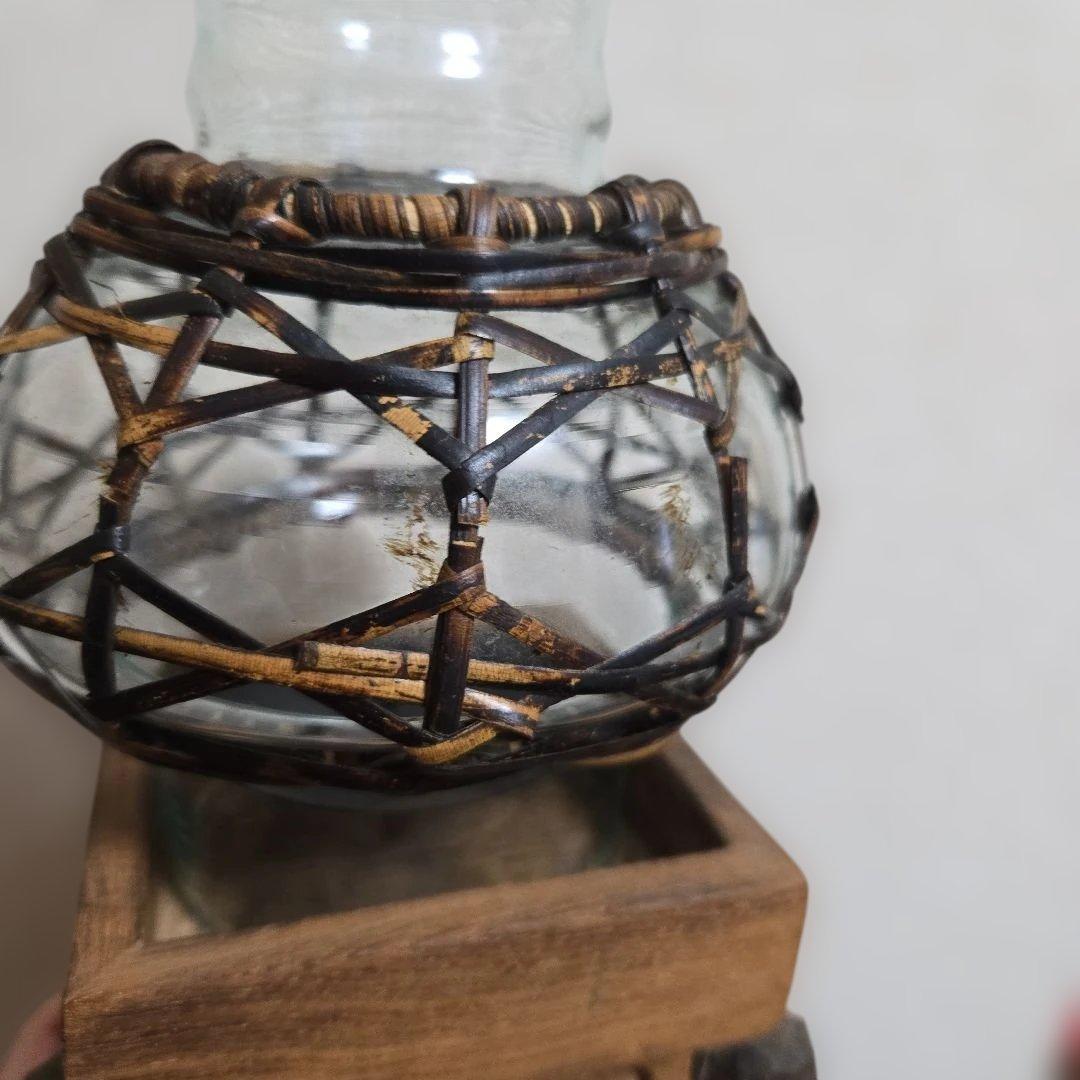 ヴィンテージ ビンテージ 海外 民族 工芸品 木製 像 ロウソク台 ランタン