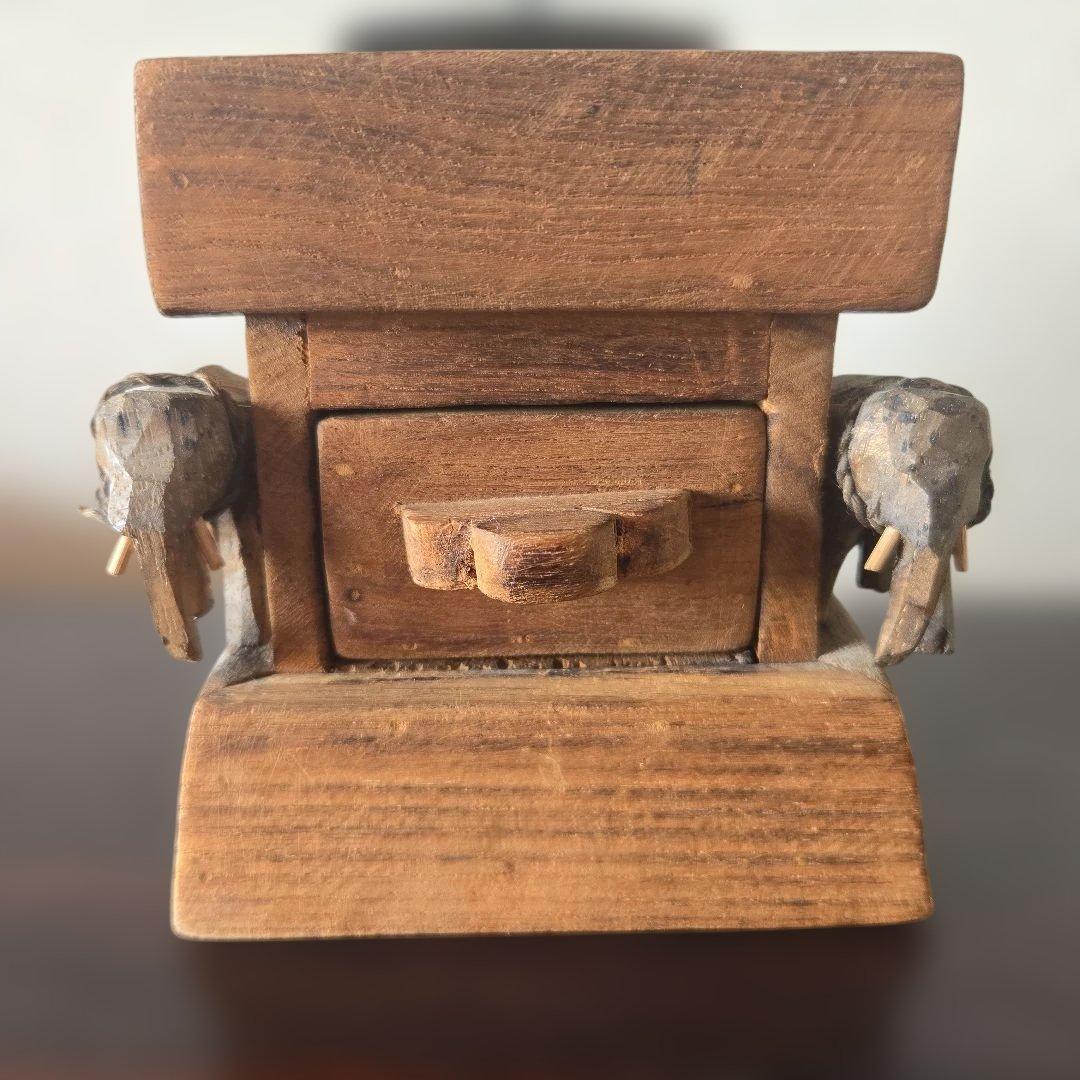 ヴィンテージ ビンテージ 海外 民族 工芸品 木製 像 ロウソク台 ランタン