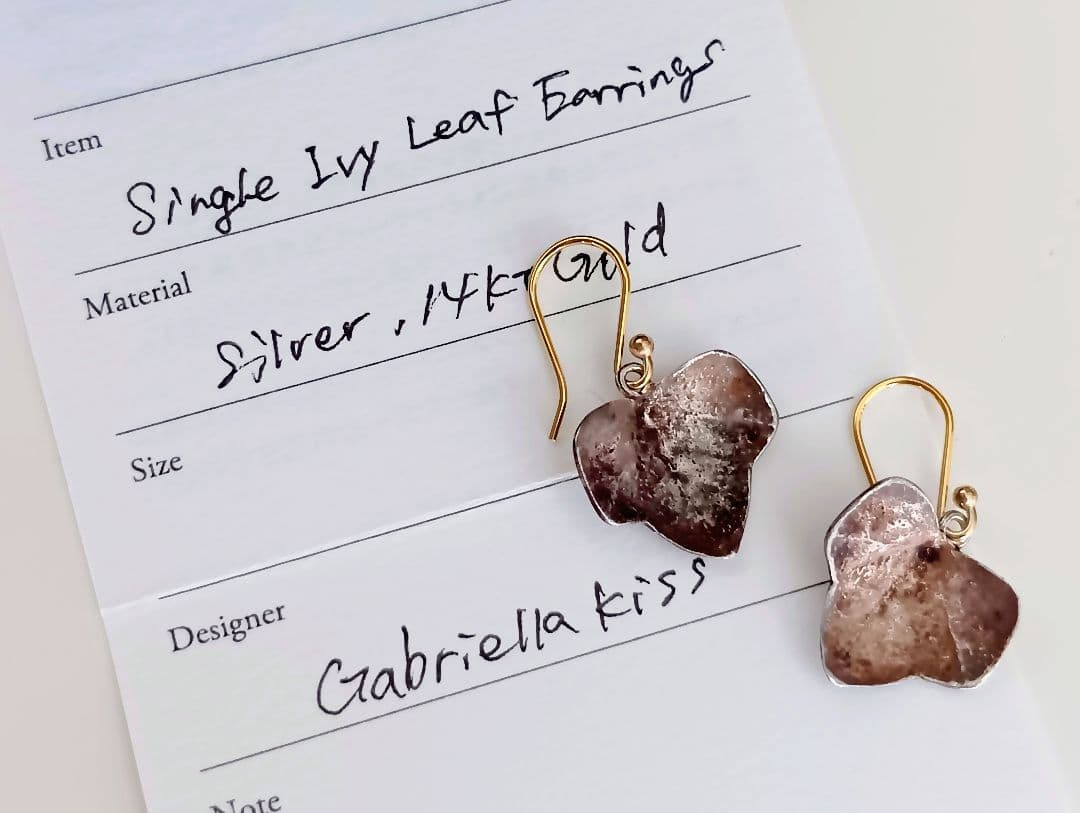 ガブリエラキス アイビーリーフピアス 14K シルバー