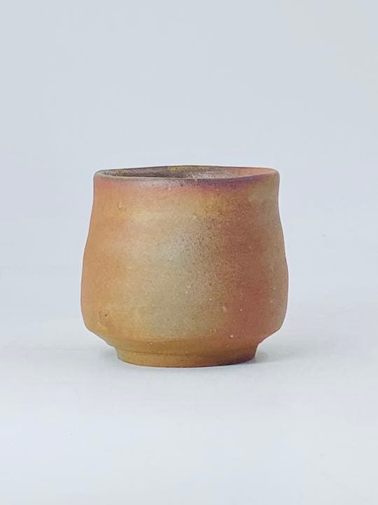 人間国宝【伊勢崎淳】備前　酒呑　ぐい呑み　桐共箱　栞　酒器　盃