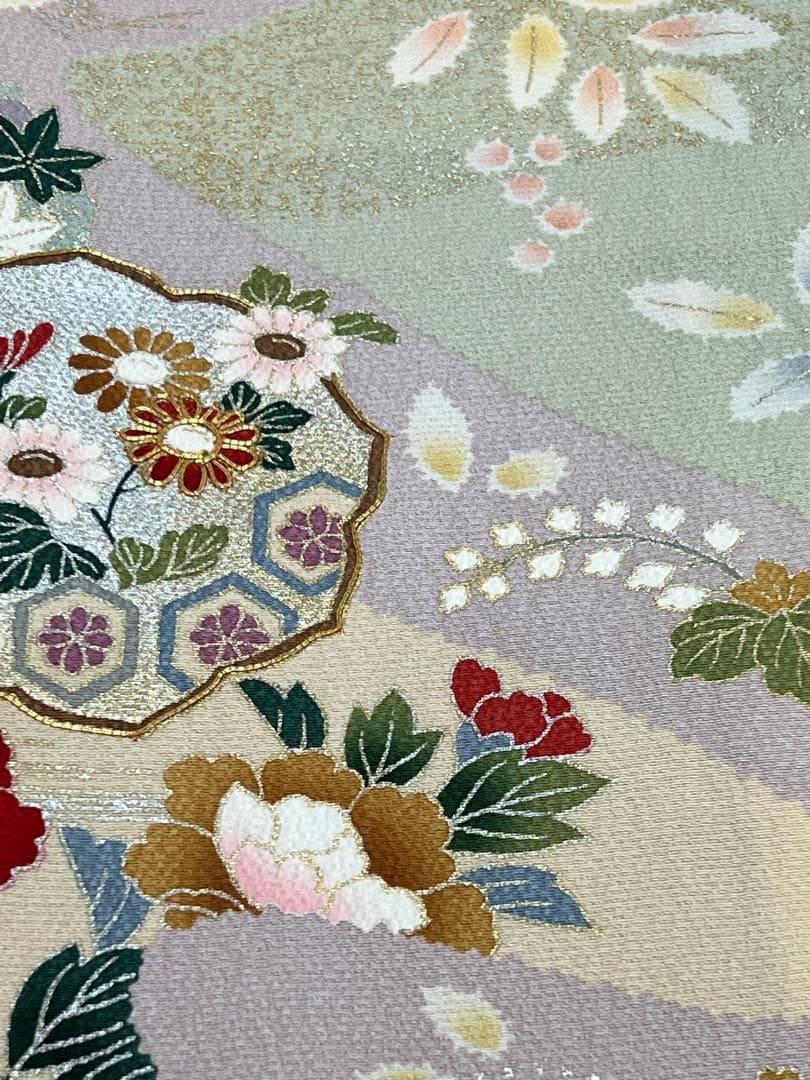 小柄な方に♪ 振り袖　フルセット　長襦袢付　成人式　金彩加工　刺繍入　724