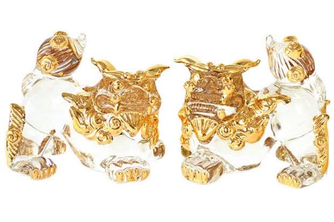 沖縄ガラスシーサー金