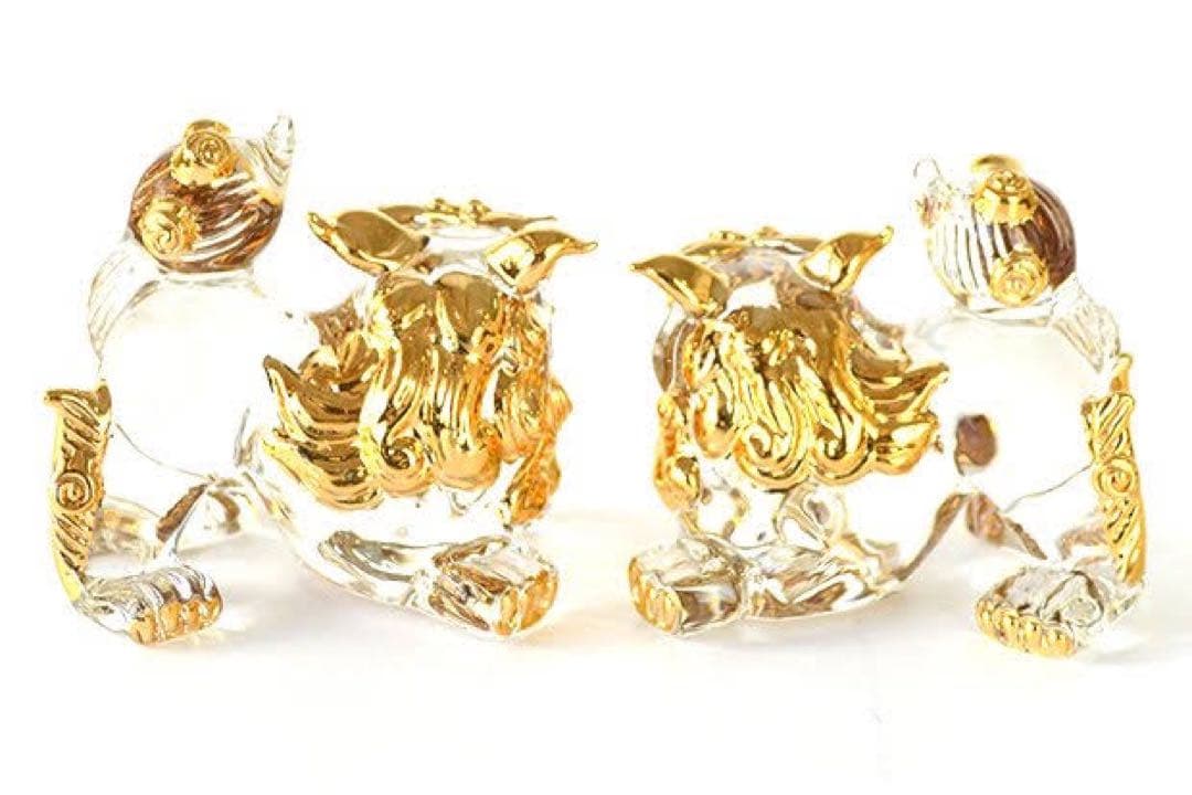 沖縄ガラスシーサー金