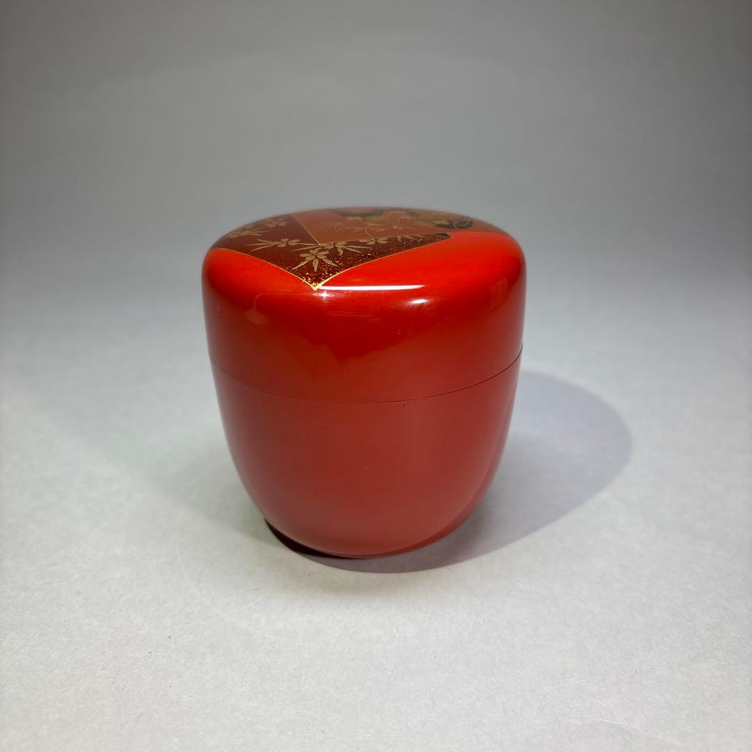 杉谷斉光　誰が袖蒔絵　朱大棗 (桐箱入)