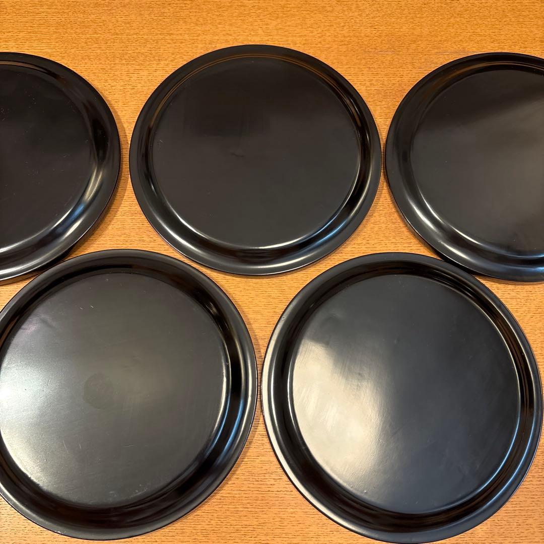 輪島塗 鳥 5枚 別柄 手書き 漆器 昭和初期 新品未使用品