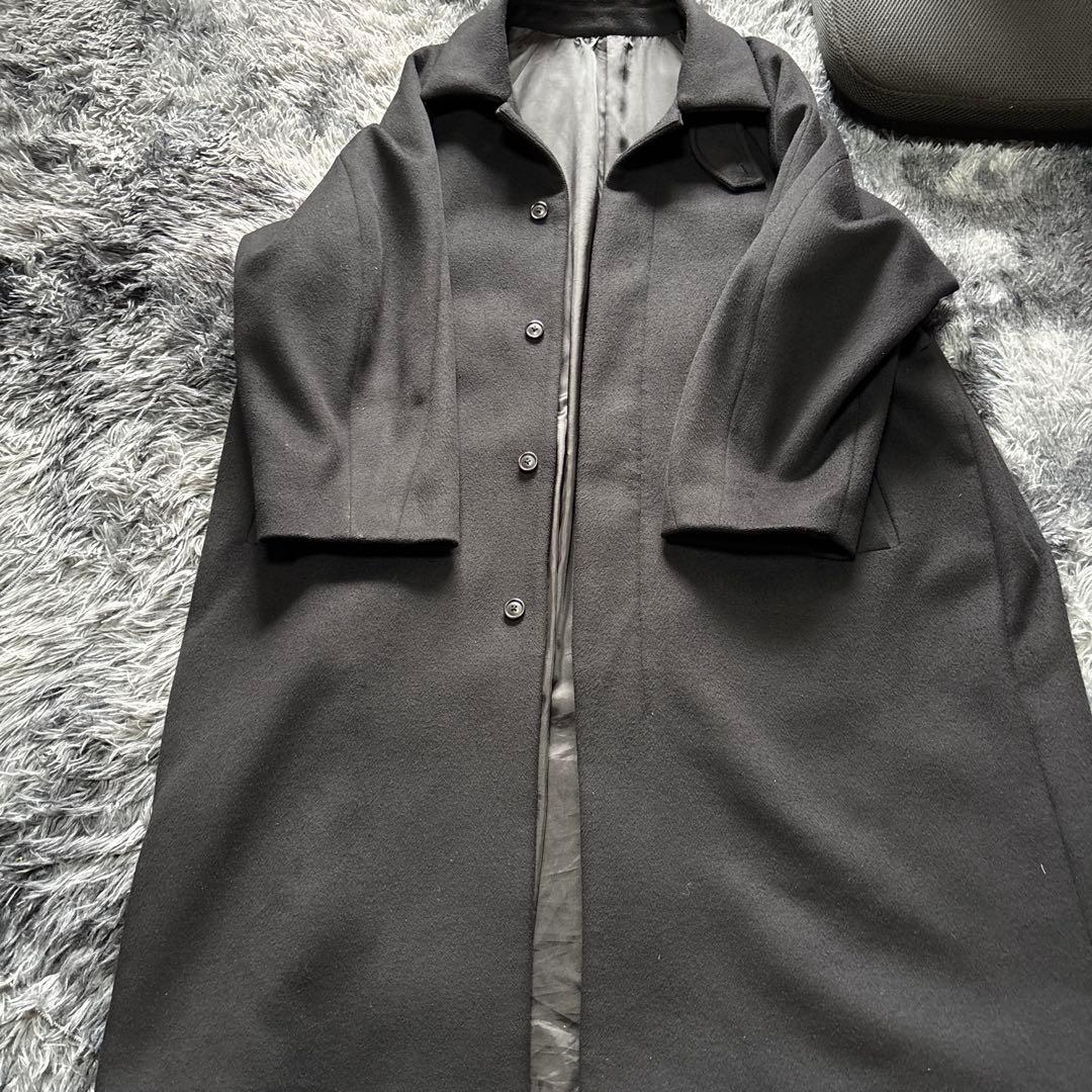 で*ぴ様 Lui'S ビーバーメルトンボリュームロングコート　ブラック