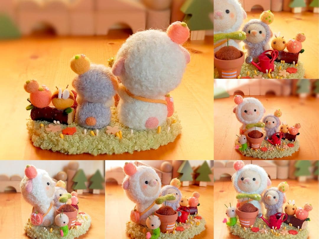 ✿羊毛フェルト✿ひつじ✿種を植えました✿