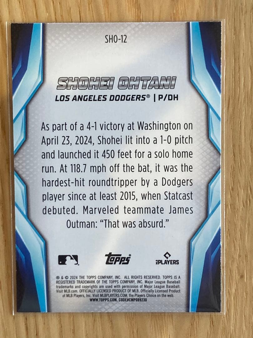 2024 topps japan 大谷翔平　限定インサート Shotime