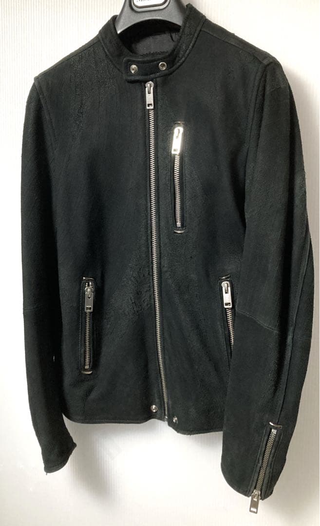 DIESEL ヌバックSheep Skinシングルライダースジャケット サイズS