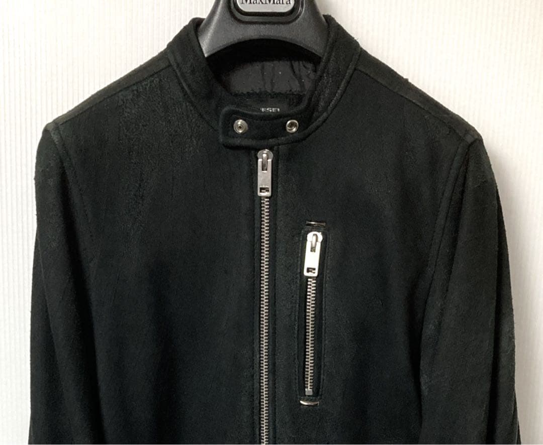 DIESEL ヌバックSheep Skinシングルライダースジャケット サイズS