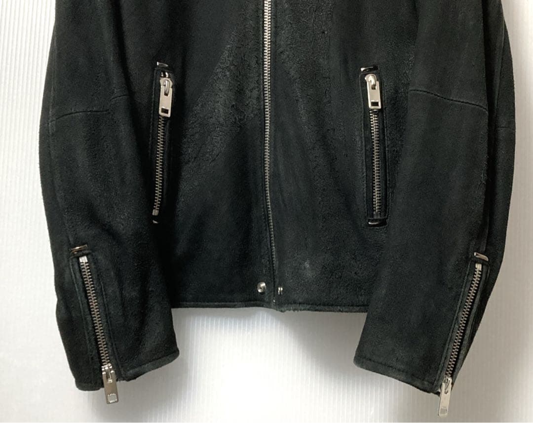 DIESEL ヌバックSheep Skinシングルライダースジャケット サイズS