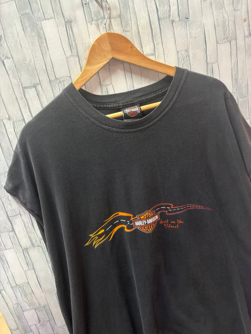 USA ハーレーダビッドソン　タンクトップ　フェード　古着　ストリート　ブラック