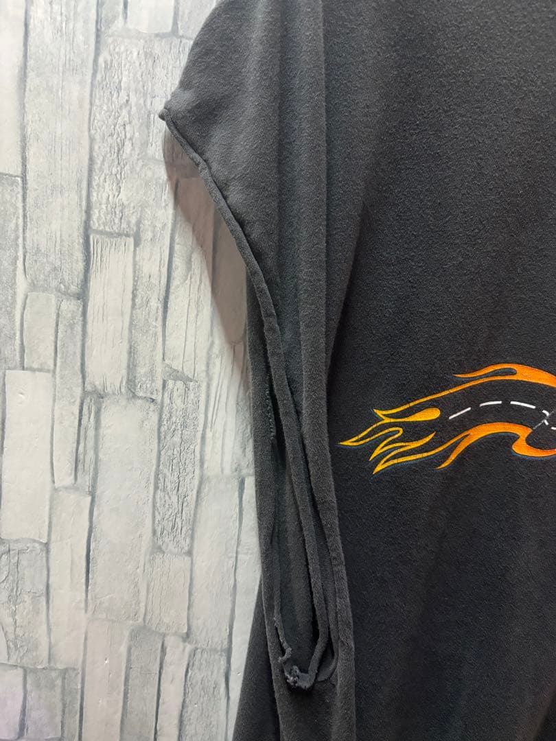 USA ハーレーダビッドソン　タンクトップ　フェード　古着　ストリート　ブラック