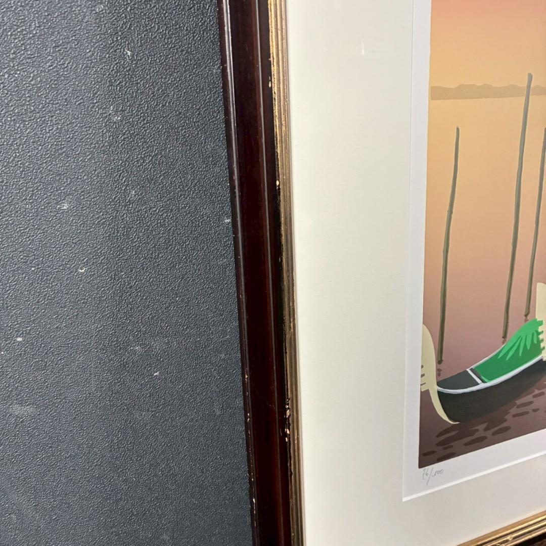 北吉晃「Voyage～」シルクスクリーン 直筆サイン入り お洒落な額装 フランス