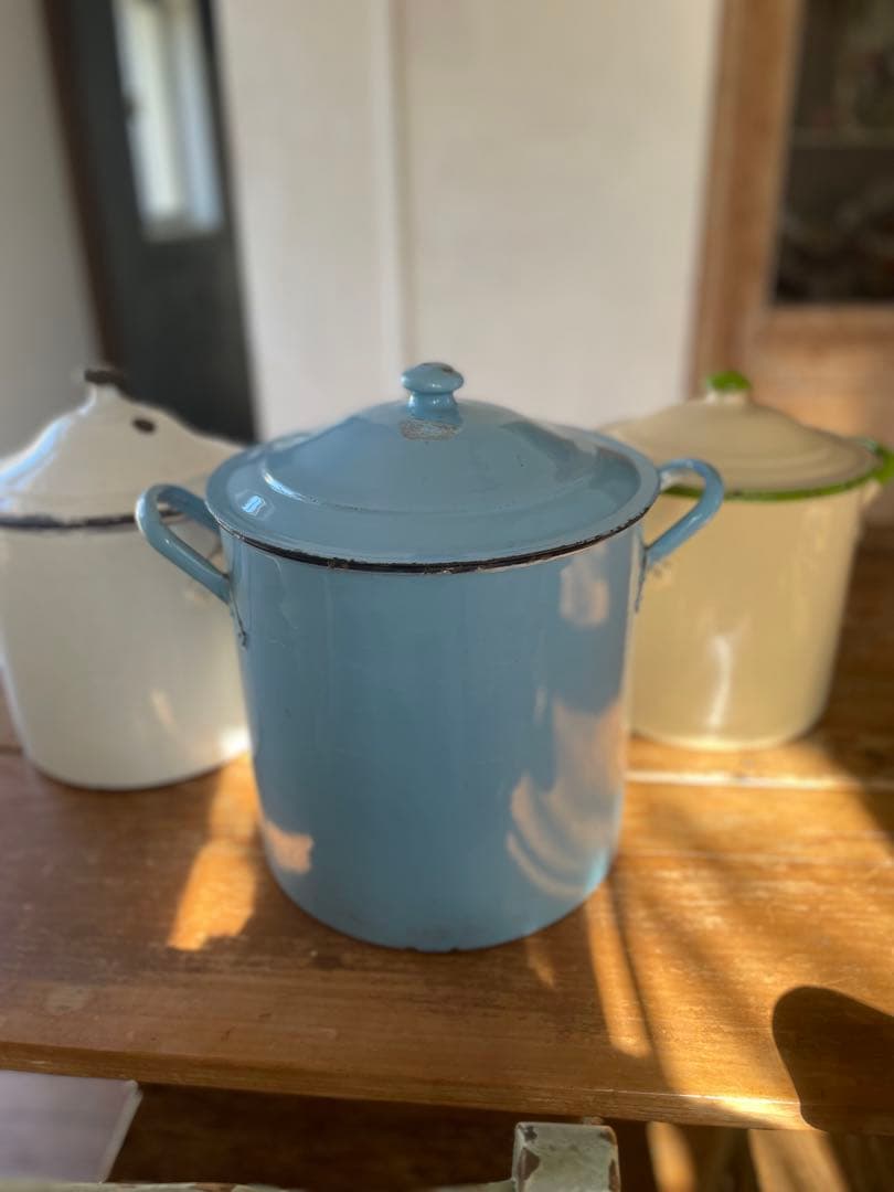 激レア　アンティークホーロー　3色