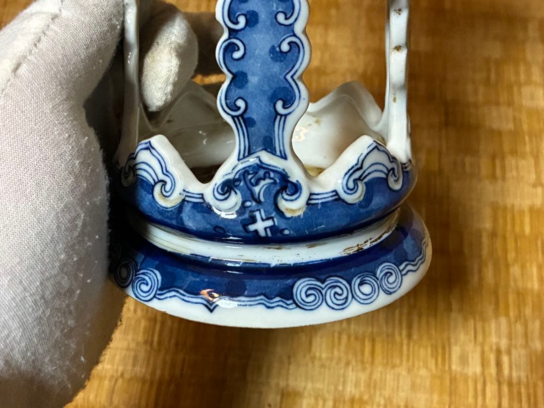 有田焼 古伊万里 染付 燭台 一対 時代物