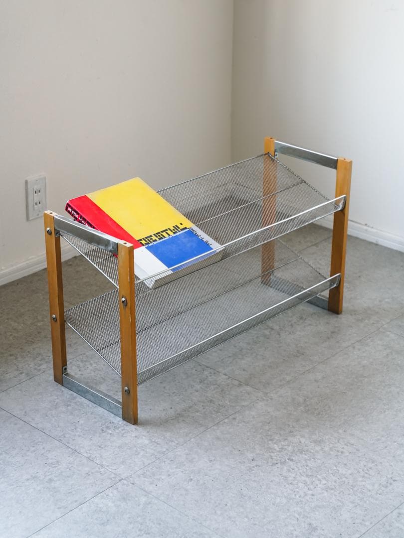 ヴィンテージ エキスパンドメタル マガジンラック/シューズラック 収納