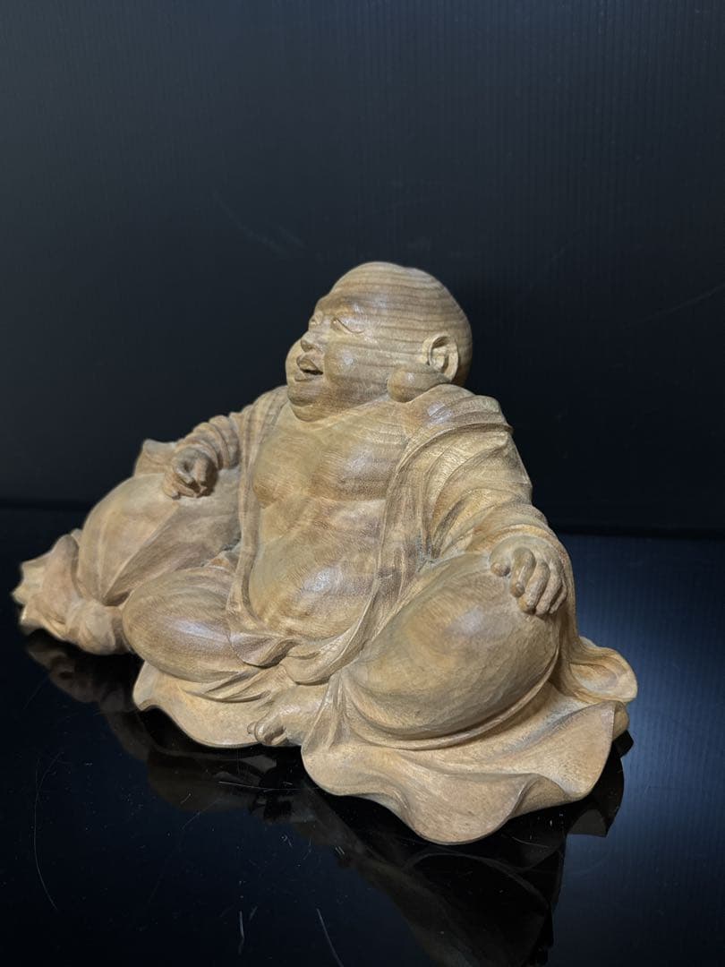 超絶技巧 細密 平安 大仏師 内藤光石 作 木彫 布袋 坐像 桐共箱 仏教美術