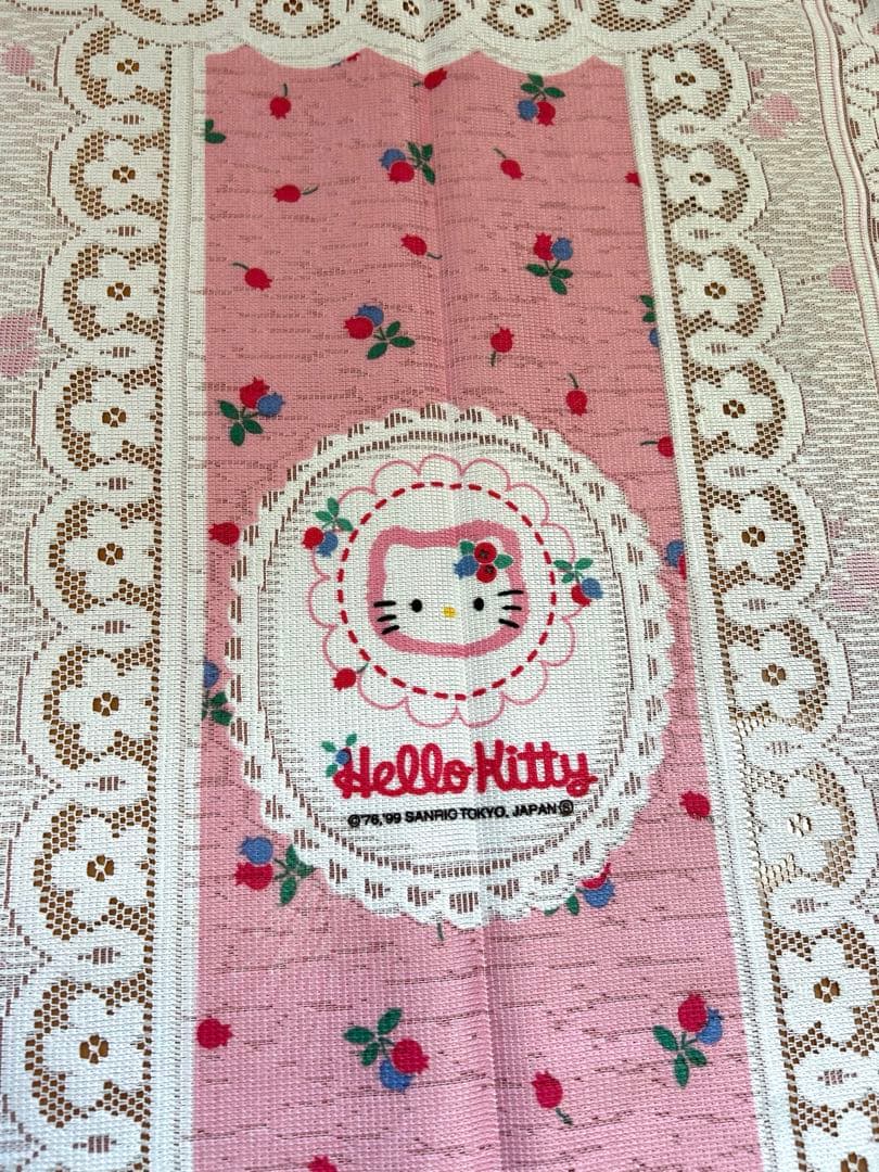 1999年製 ハローキティ のれん カフェカーテン レース 昭和レトロ 希少