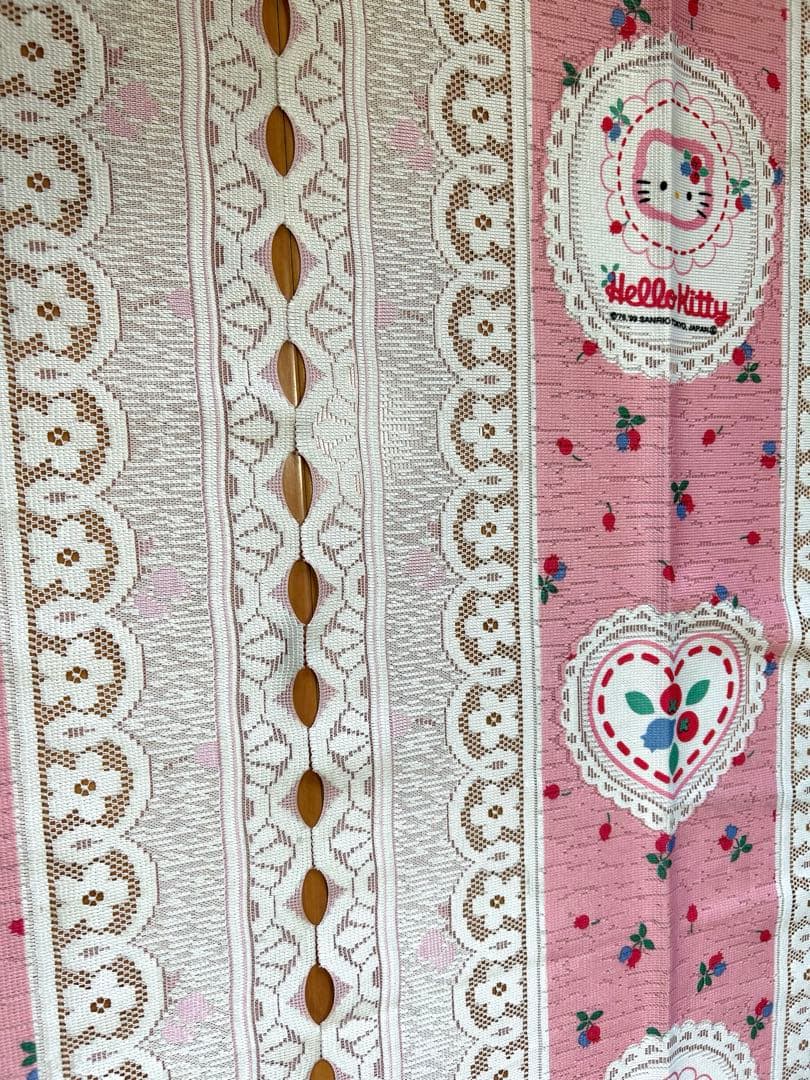 1999年製 ハローキティ のれん カフェカーテン レース 昭和レトロ 希少