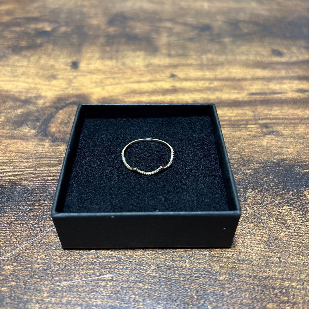 cococaru K10イエローゴールド 極細ミル打ちリング　15号