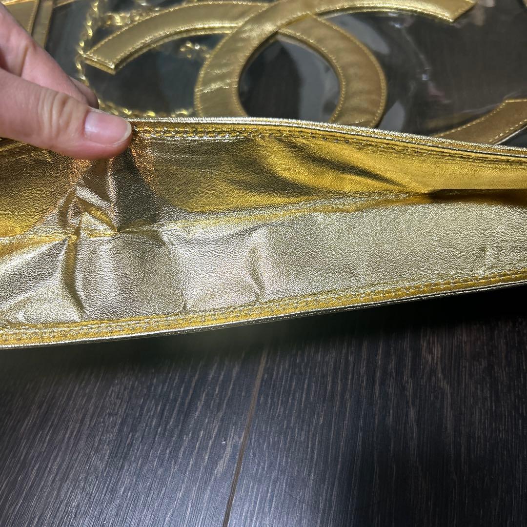 CHANEL GOLD CCロゴ クリアバッグ