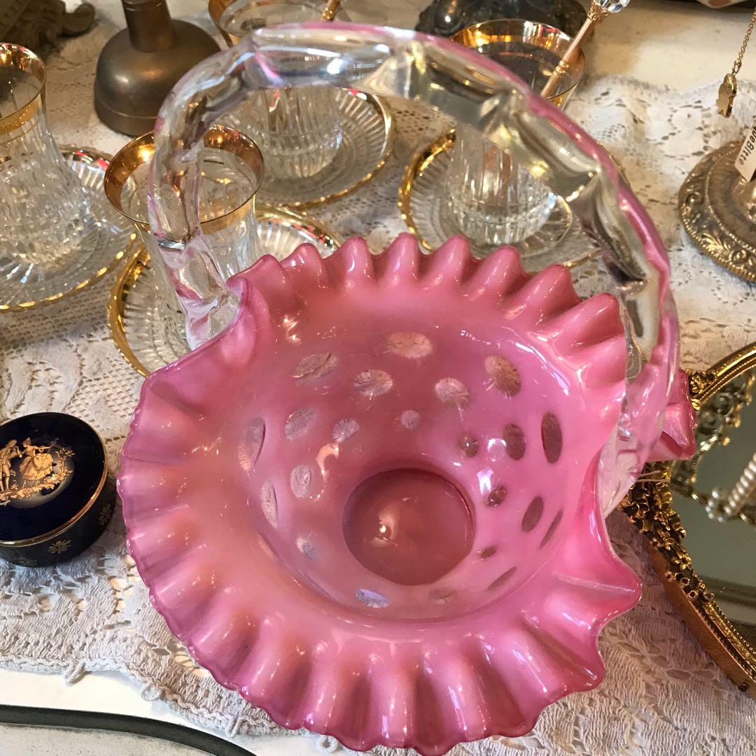 レア！オールドフェントン ドット fentonバスケット アンティーク