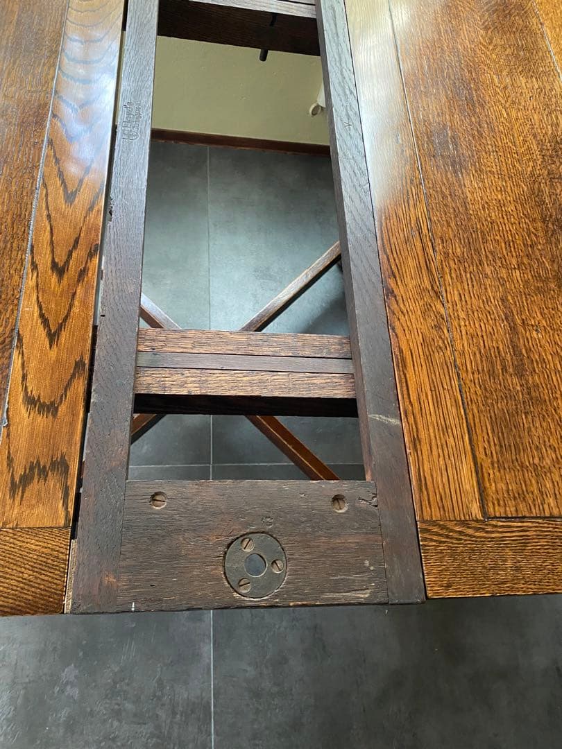 送料込み三越イギリスアンティークテーブル（伸縮可能）