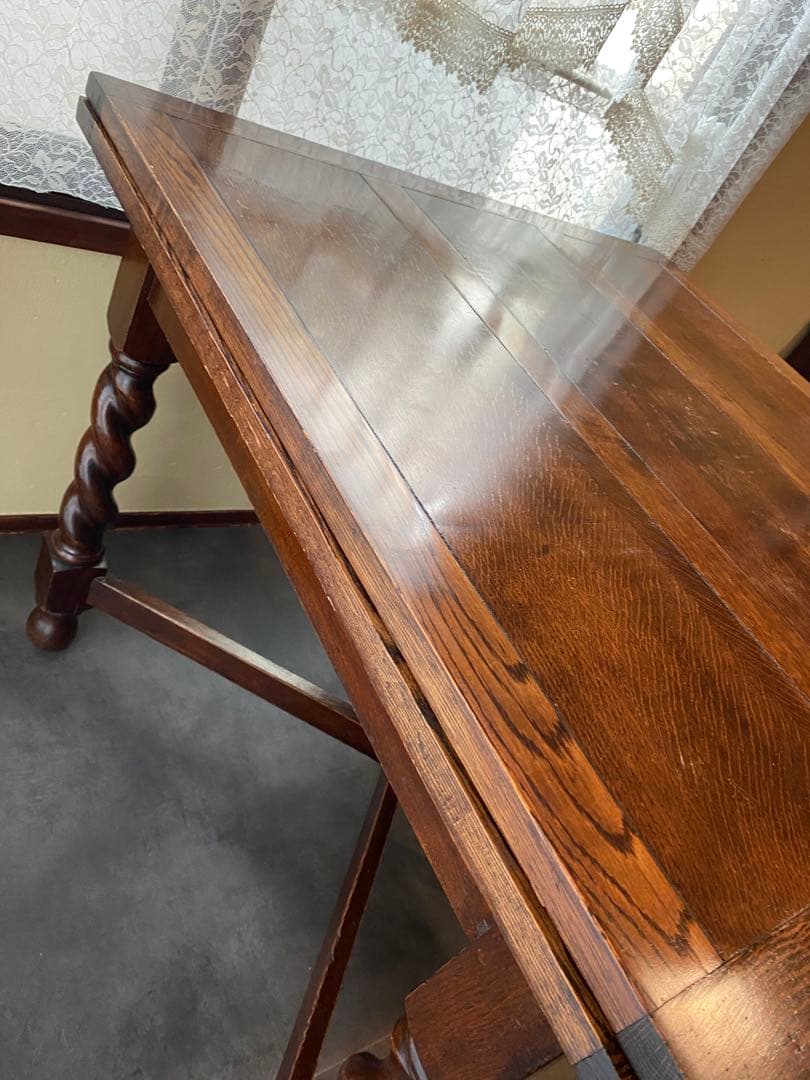 送料込み三越イギリスアンティークテーブル（伸縮可能）