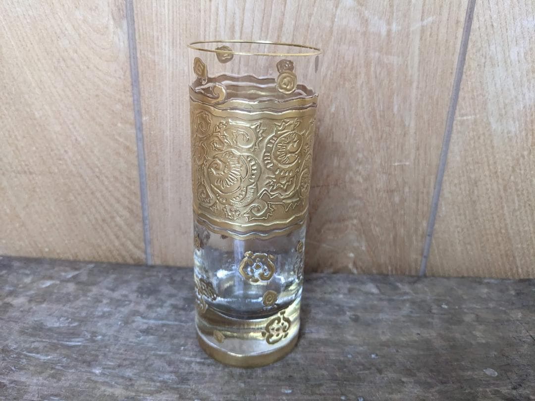 純金 ベネティアングラス　ベネチアングラス　硝子　タンブラー　S7