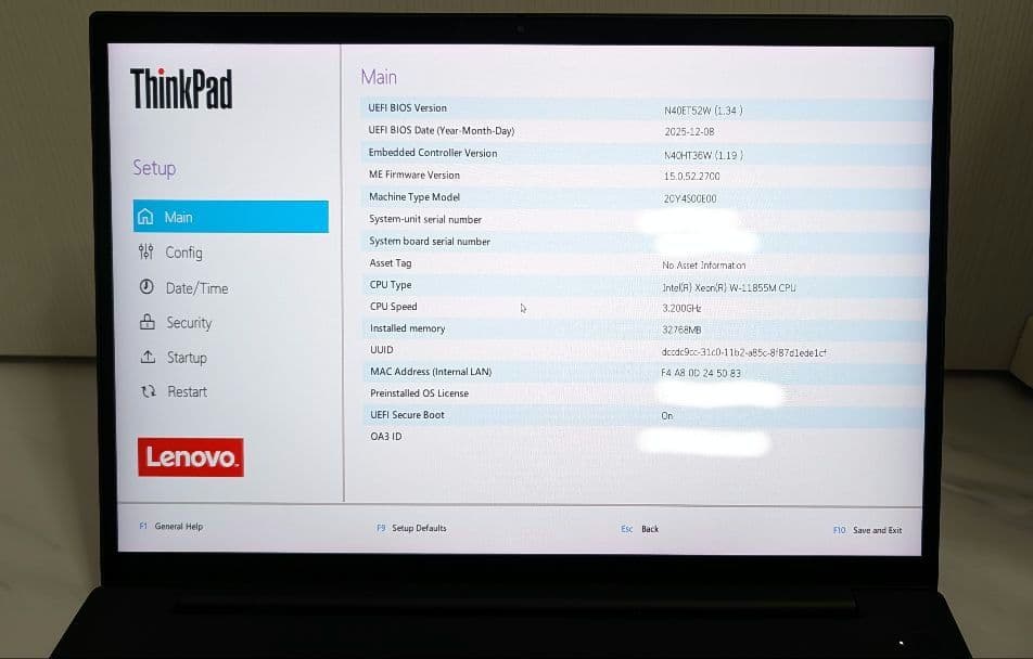 Thinkpad P1 Gen 4 美品 A2000 4K 32GB 512GB