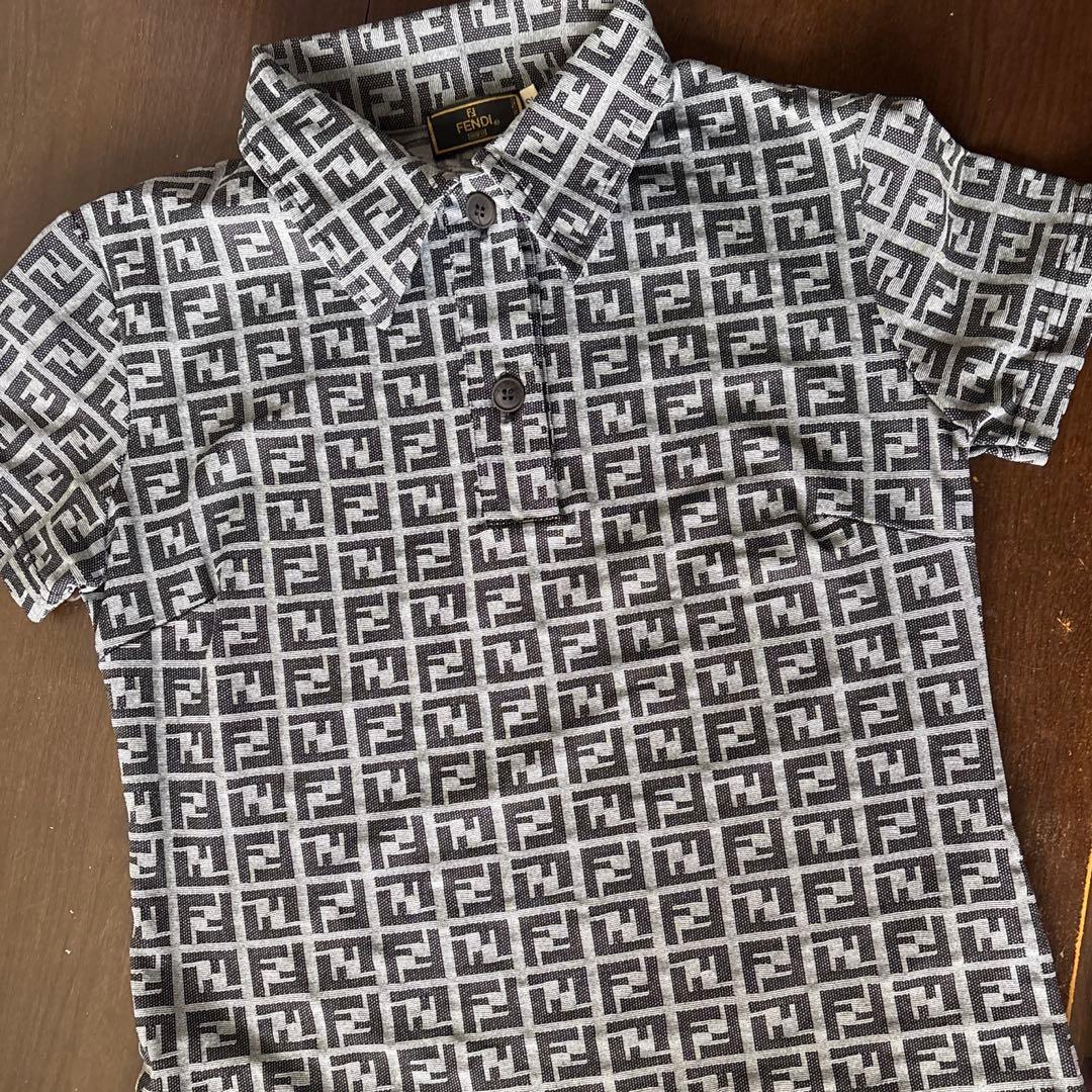 フェンディ　FENDI ポロシャツ　トップス　Tシャツ　ズッカ柄美品イタリア製